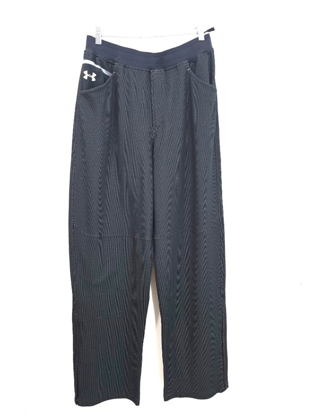 Under Armour Black Coldgear Wide Leg Loose Ankle Zip Sweatpants Men Size L